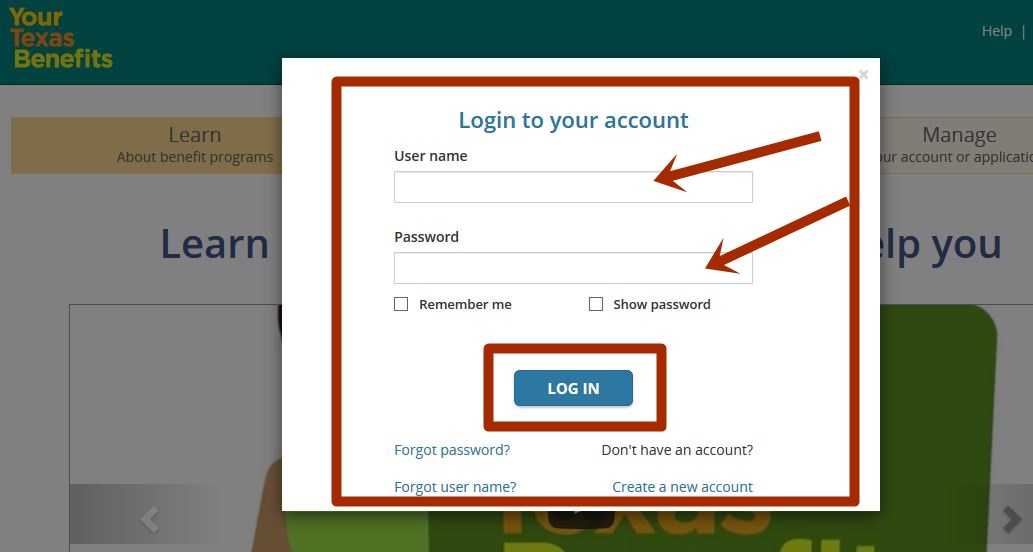 Yourtexasbenefits Login
