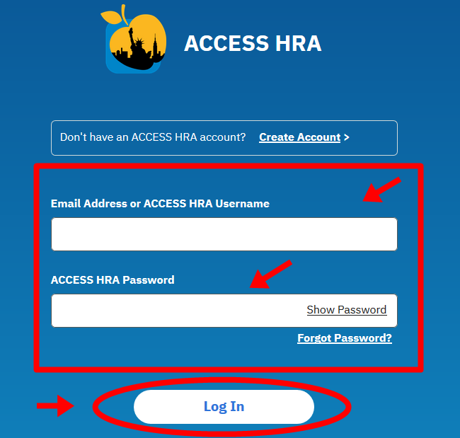 NYC ACCESS HRA Login