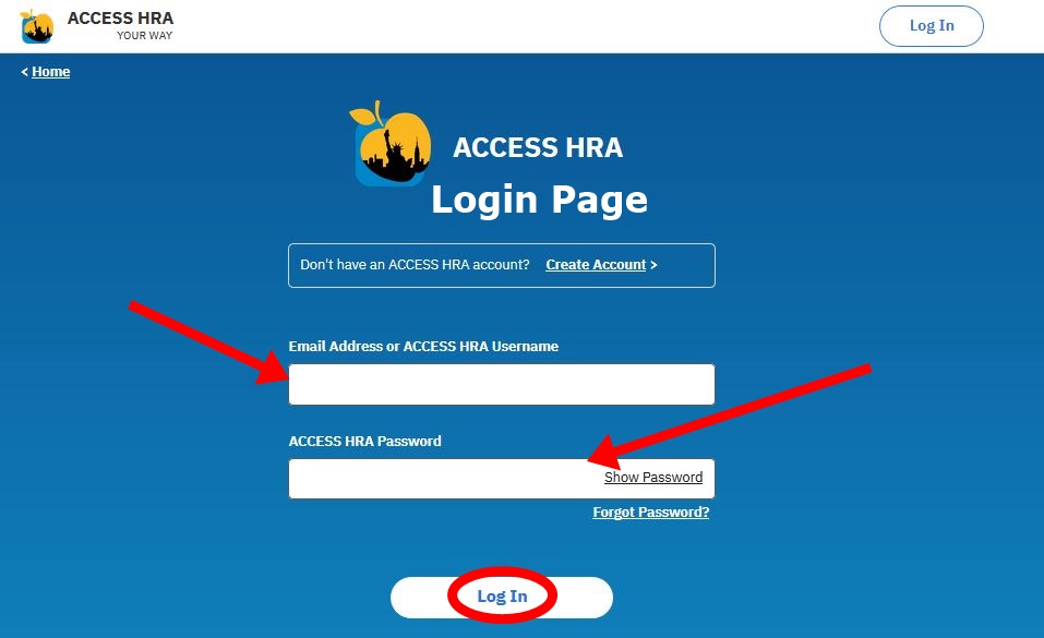 ACCESS HRA login